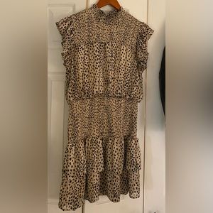 Aqua animal print smoked dress